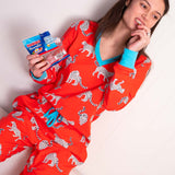 Snow Leopards Organic Jersey PJ Set (Coral)