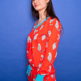 Snow Leopards Organic Jersey PJ Set (Coral)