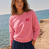 Crab Organic Cotton Sweatshirt (Pink)