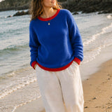 Colour Pop Knit Jumper (Blue/Red)