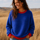 Colour Pop Knit Jumper (Blue/Red)
