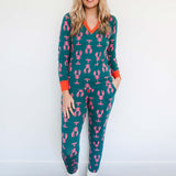 Lobsters Organic Jersey PJ Set (Green/Pink)