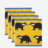 x4 Kissing Badgers Face Cloths