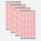 x4 Lobsters Organic Cotton Bath Towels (Pink)