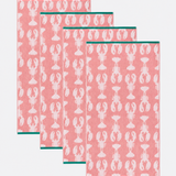 x4 Lobsters Organic Cotton Bath Sheets (Pink)