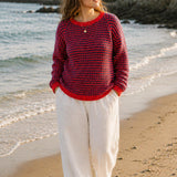 Weave Jumper (Coral/Blue)
