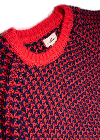 Weave Jumper Coral / Blue