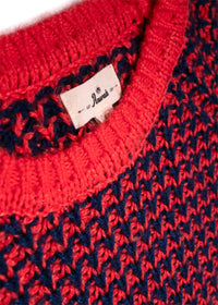 Weave Jumper Coral / Blue