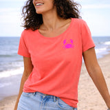Crab Organic Cotton T-Shirt (Coral)