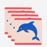 Pre-Order x4 Jumping Dolphins Organic Cotton Face Cloths