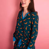 Foxes Organic Jersey PJ Set (Teal/Orange)