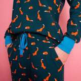 Foxes Organic Jersey PJ Set (Teal/Orange)