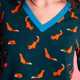 Foxes Organic Jersey PJ Set (Teal/Orange)