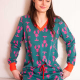 Lobsters Organic Jersey PJ Set (Green/Pink)