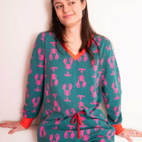 Lobsters Organic Jersey PJ Set (Green/Pink)