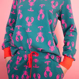 Lobsters Organic Jersey PJ Set (Green/Pink)