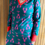 Lobsters Organic Jersey PJ Set (Green/Pink)