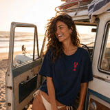 Lobster Organic Cotton Boxy Tee (Dark Navy)