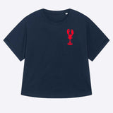 Lobster Organic Cotton Boxy Tee (Dark Navy)