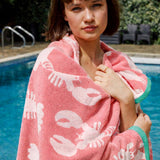 Lobsters Organic Cotton Towels (Pink)