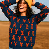 Lobsters Knit Jumper (Blue/Coral)