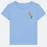 Snow Leopard Organic Cotton T-Shirt (Light Blue)