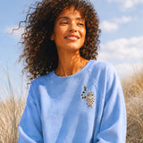 Snow Leopard Organic Cotton Sweatshirt (Light Blue)