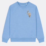Snow Leopard Organic Cotton Sweatshirt (Light Blue)
