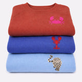 Snow Leopard Organic Cotton Sweatshirt (Light Blue)