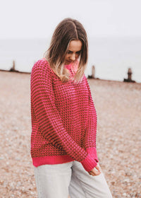 Weave Jumper Pink/Beige